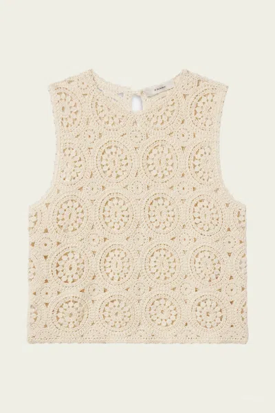 Frame The Crochet Tank In Cream In Neutral