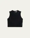 Frame Womens The Tulip Open-knit Cotton Tank Top Black In Black