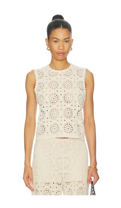 Frame The Crochet Cotton Top In Multi