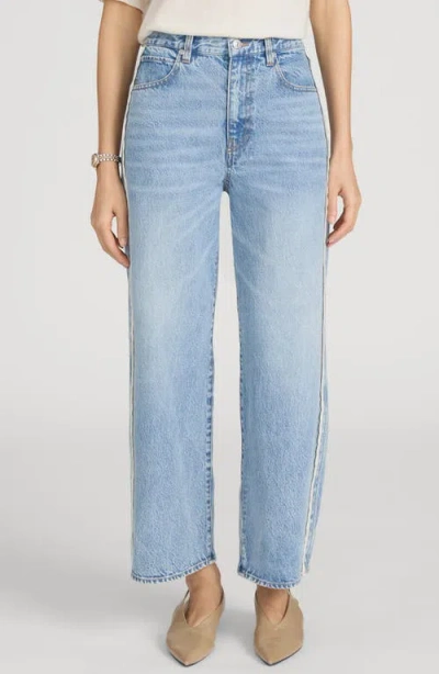 Frame The Crochet Trim Crop Jeans In Blue