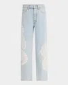 Frame The Crochet Vertical Crop Jeans In Wisp