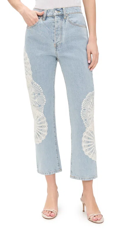 Frame The Crochet Vertical Crop Jeans Wisp