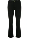 Frame Suede Le Crop Mini Boot Trousers In Black