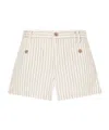 Frame The Cruise Striped Cotton Denim Shorts In Neutral