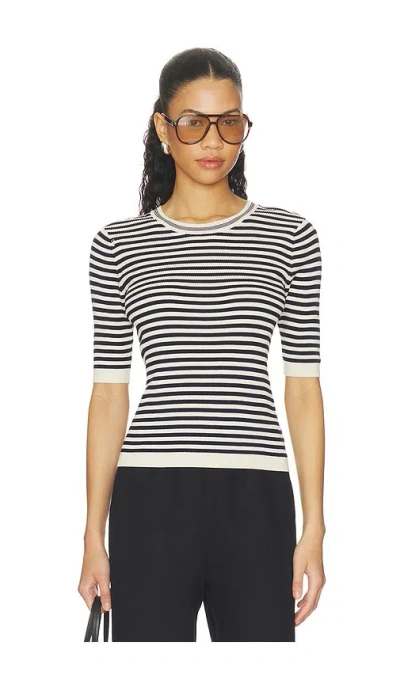 Frame The Fine Rib Crew Tee Cream Multi