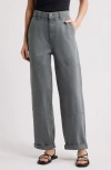Frame The Cuffed Cotton Utility Pants In Slate Gray