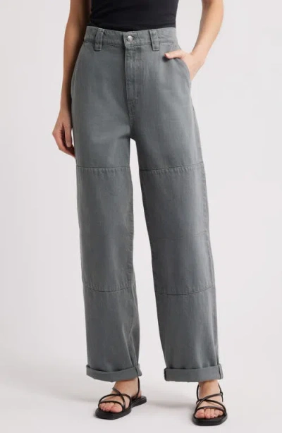 Frame The Cuffed Cotton Utility Pants In Slate Gray