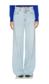 Frame The Cuffed Wide Jeans In Blue