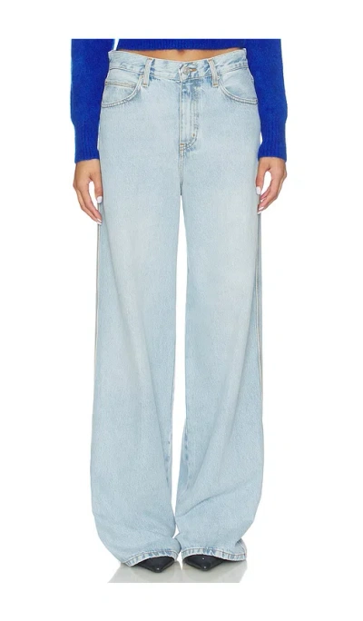 Frame The Cuffed Wide Jeans In Blue