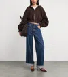 Frame The Cuffed Wide High-rise Wide-leg Jeans In Blue