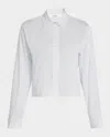Frame The Curved Hem Shirt In Light Chambray Multi