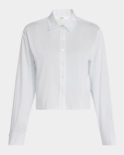 Frame The Curved Hem Shirt In Light Chambray Multi