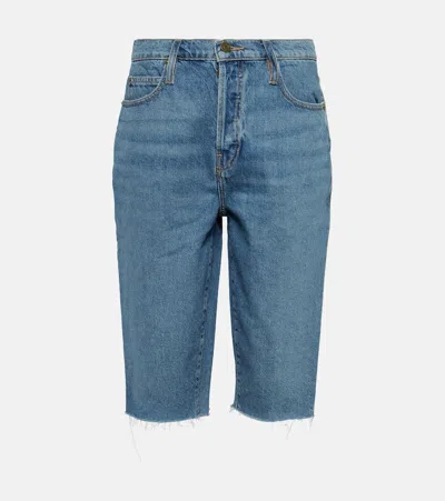 Frame The Cycling Denim Shorts In Blue