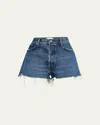 Frame The Hang Frayed Mid-rise Denim Shorts