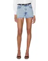 Frame The Dare High Waist Denim Cutoff Shorts In Blue