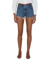 Frame The Dare Frayed High Waist Denim Shorts In Habit