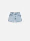 Frame The Dare High Waist Denim Cutoff Shorts In Blue