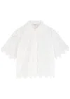 Frame The Deco Cotton Eyelet Button-up Shirt