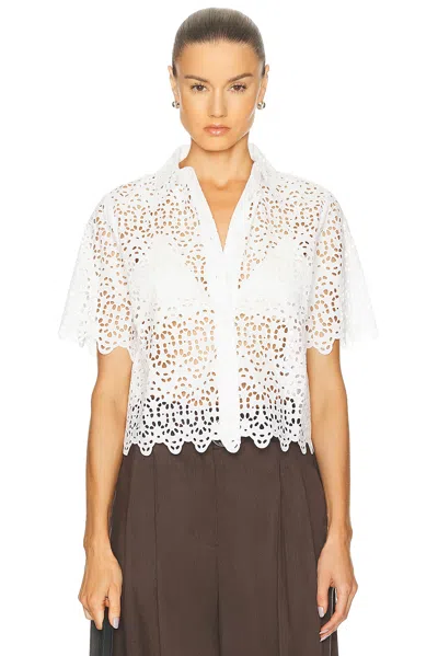 FRAME THE DECO EYELET TOP