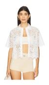 Frame The Deco Cotton Eyelet Button-up Shirt In White