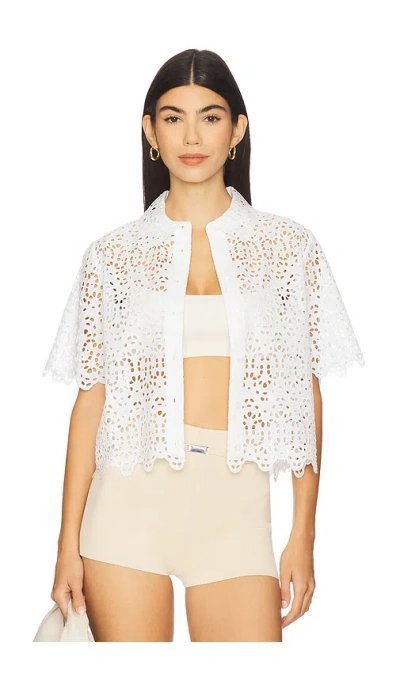 FRAME THE DECO EYELET TOP