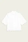 Frame The Deco Cotton Eyelet Button-up Shirt