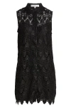 Frame The Deco Lace Mini Dress In Black