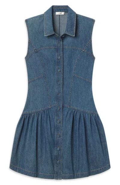 Frame The Denim Day Sleeveless Minidress In Blue