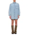 Frame Blue 'the Shirt' Denim Minidress In Blue
