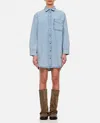 Frame Blue 'the Shirt' Denim Minidress In Sky Blue