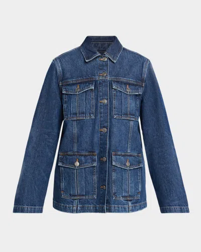 Frame The Denim Utility Denim Jacket In Blue