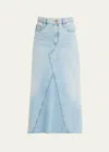 Frame The Dorothy Denim Maxi Skirt In August