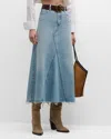 Frame The Dorothy Denim Maxi Skirt In Slowpoke