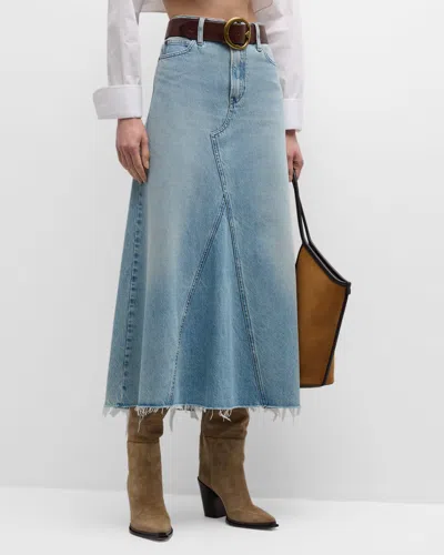 Frame The Dorothy Denim Maxi Skirt In Slowpoke