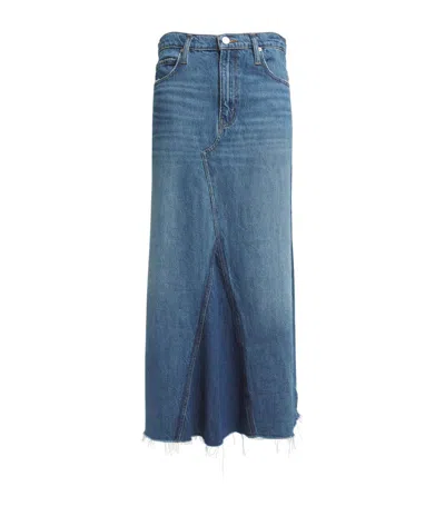 Frame Belt Loop Belt Skirt In Blue