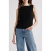 Frame The Drape Crepe-jersey Tank In Black