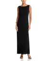 Frame Drape Sleeveless Cutout Maxi Dress In Black