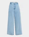 Frame The Drape High Rise Extra Wide Leg Jeans In Sweetheart In Blue