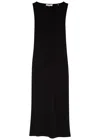 Frame The Drape Jersey Midi Dress In Black