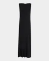 Frame Drape Sleeveless Cutout Maxi Dress In Black