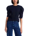 Frame Draped Short Sleeve Organic Cotton T-shirt In Navy