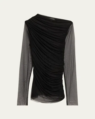 Frame The Draped Top In Animal Print