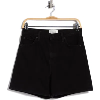 Frame The Easy High Waist Denim Shorts In Black