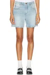 Frame The Trouser Short Denim Bermuda Shorts In Fizz Indigo