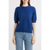 Frame The Easy Wool Blend Crewneck Sweater In Blue