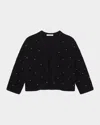 Frame Womens Black The Embellished Wool-blend Knitted Jacket In Animal Print