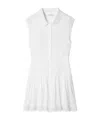 Frame The Embroidered Ramie Button-up Dress In White