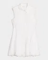 Frame The Embroidered Ramie Button-up Dress In White