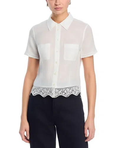 Frame The Embroidered Seaside Shirt In White