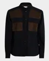 Frame Womens Trouble Suede The Equestrian Suede-panels Organic-denim Shirt In Trouble Suede